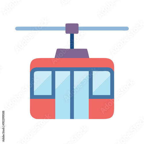 Isolated gondola lift cabin icon on black backdrop representing transportation and skiing