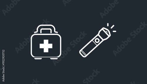 Medical First Aid Kit Icon on Dark Background