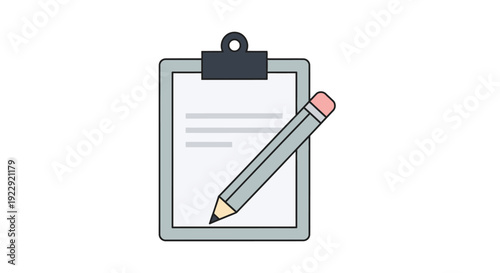 Clipboard with Paper and Pencil for Writing and Editing Documents.