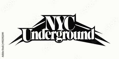 USA, US, U.S, United States - Vintage subway typography SVG “NYC Underground”, bold condensed font, gritty vector style