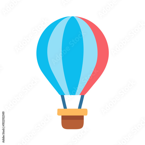 Vector illustration of a vibrant hot air balloon isolated on a black background
