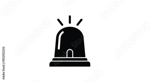 Simple black silhouette of an emergency vehicle siren with flashing lights