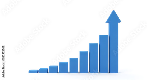 3D blue upward growth arrow chart increasing business success isolated on transparent background Free Download 3D blue upward growth arrow chart increasing business success isolated on transparent background - GFXLoad