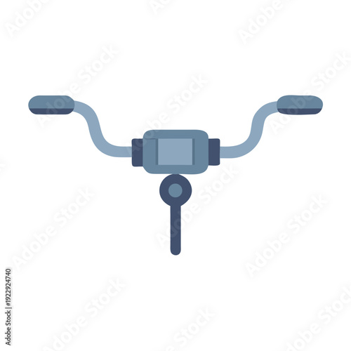 Isolated flat vector illustration of bicycle handlebar on a black background