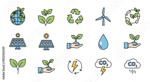Eco-Friendly Technology Icons
