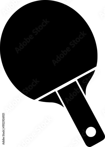 A black silhouette of a ping pong paddle