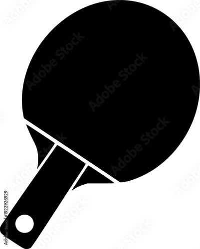 A black silhouette of a ping pong paddle
