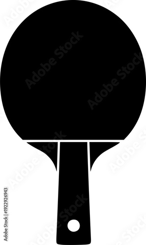 A black silhouette of a ping pong paddle