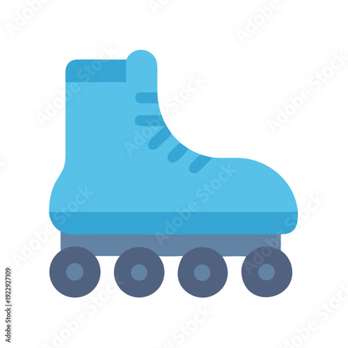 A simple light blue roller skate vector illustration for skate enthusiasts design