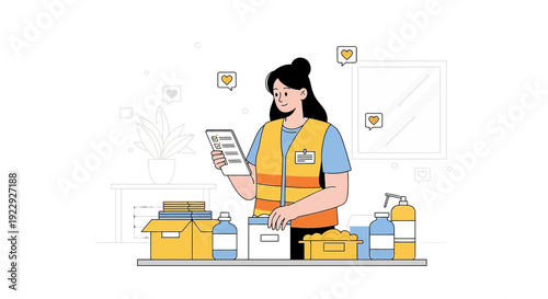Woman Organizing Packages for Shipping, E-commerce Fulfillment, Warehouse Worker