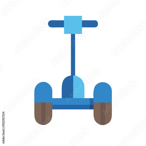 Minimalist Vector Illustration of Personal Transporter on Black Background for Technology Concepts