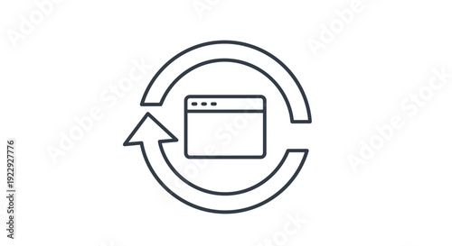 Refresh Icon with Browser Window Symbol