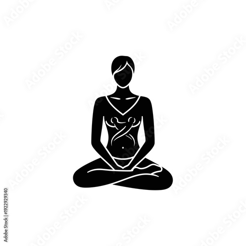 Woman Meditating In Lotus Pose
