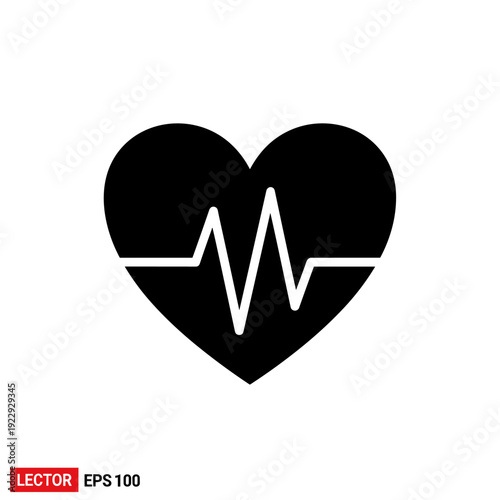 Heartbeat Icon with Cardiogram