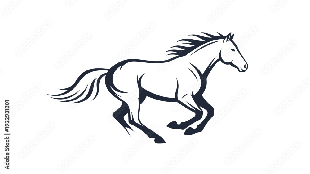 Obraz premium Galloping Horse Silhouette