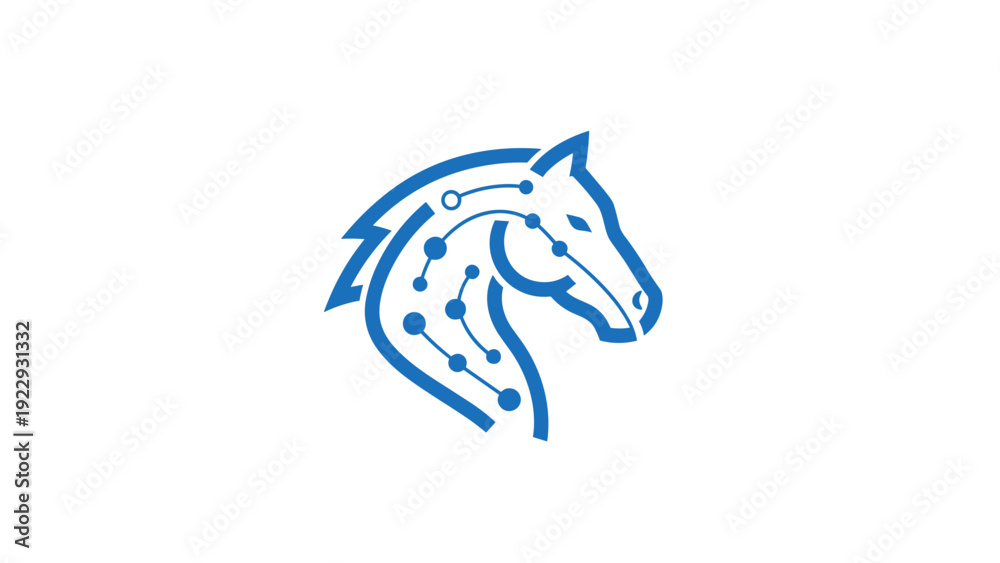 Fototapeta premium Cybernetic Horse Head Logo