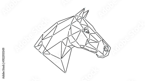 Geometric Horse Head Outline Modern Minimalist Design