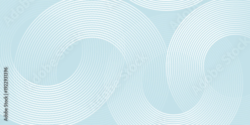 Glossy blue gradient with white circle lines. Wallpaper shiny color. Modern abstarct background