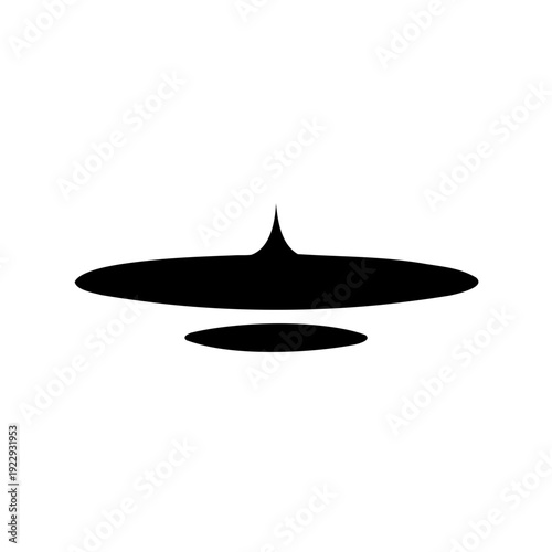 Silhouette of a flying saucer against a plain background Vector, illustration