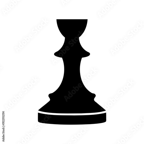 Black chess rook piece standing on a flat base Vector, illustration