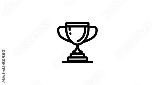 Minimalist trophy cup line icon representing success, award, achievement, victory, and winning in competition.