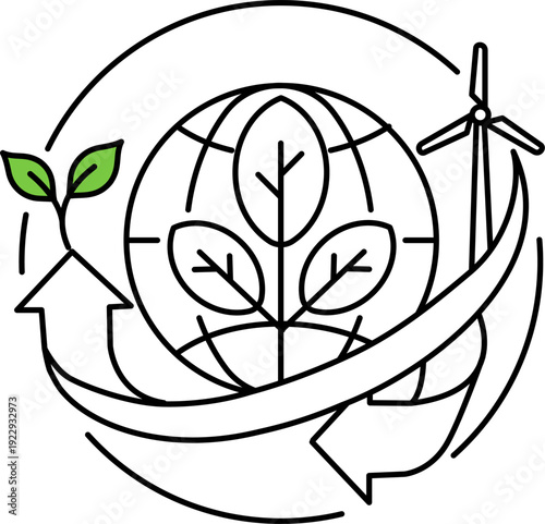 ecological logo icon on a white background