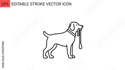 Dog Holding Leash Icon