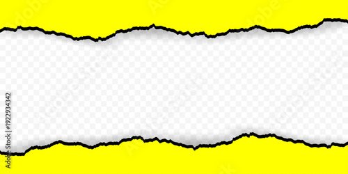 yellow torn paper frame copy space. Perfect For Logo, Banner, Frame, Icon. Freehand Drawing.