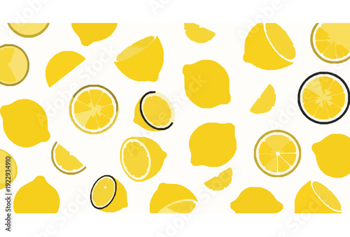 Stylized Yellow Lemon Collection Vector Citrus Fruit Set