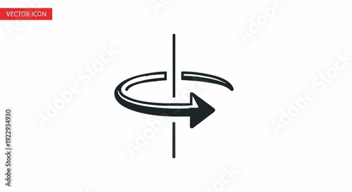 Vector icon for vertical rotation or reflection. Ideal for user interface, web, and graphic design, signaling object turning or mirroring
