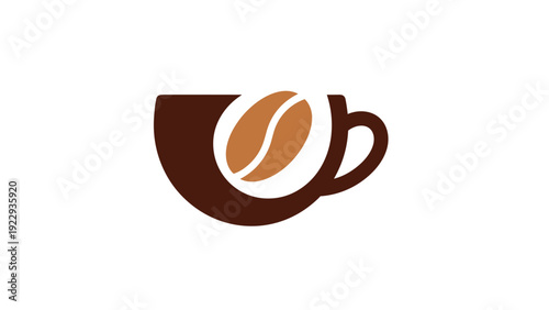 Coffee Bean In A Coffee Cup Logo