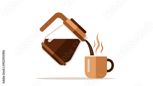 Pouring Hot Coffee Into A Mug