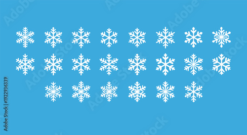 Blue background with white snowflakes pattern for winter and holiday designs