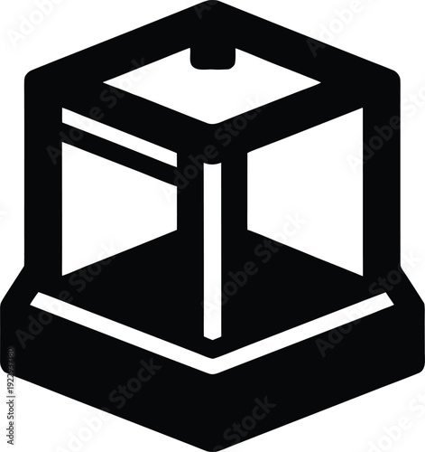 3D Printer silhouette vector art Illustration