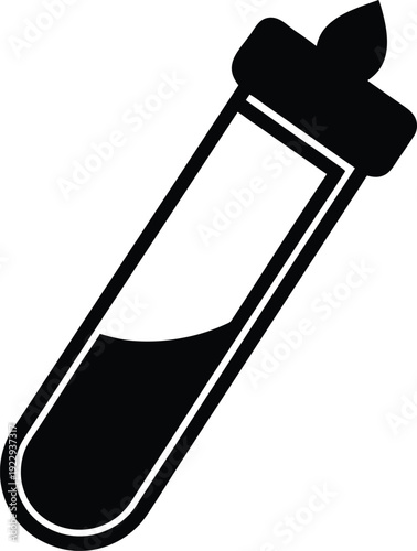 Blood Sample Vial silhouette vector art Illustration