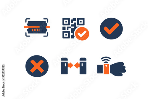 Clean entry no simple gate generation vector code image scanner icon background