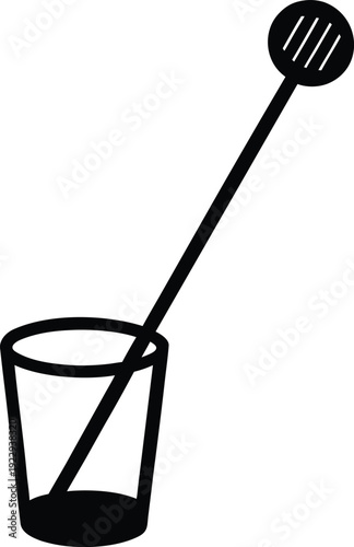 Glass Stirrer silhouette vector art Illustration