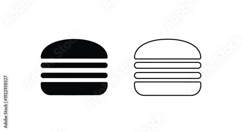 Two burger icons one solid black one outlined side by side