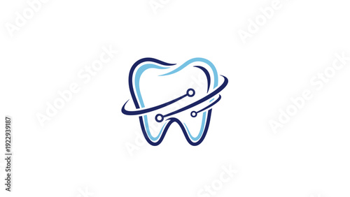 Modern Tooth Logo with Technology Elements