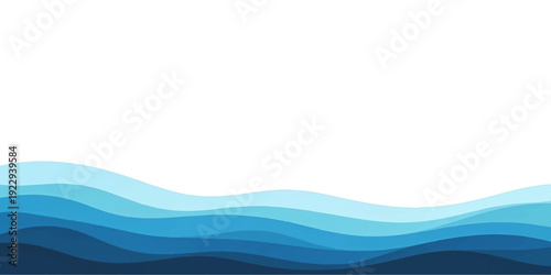 Stylized flowing waves in various shades of blue, creating a clean and modern abstract background for design