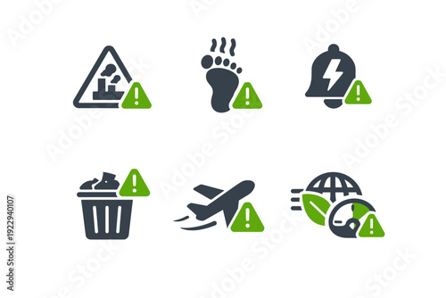 High waste image icon simple vector no overuse warning alert emission generation
