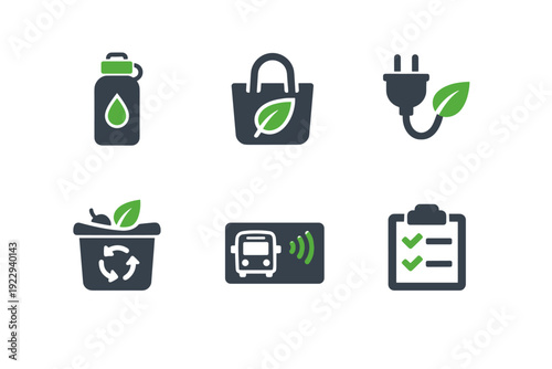 Green transport sustainable vector background labels no icon lifestyle text icons pass