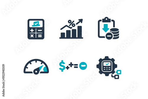 Simple image icon symbol automated letters vector income tax no background gauge