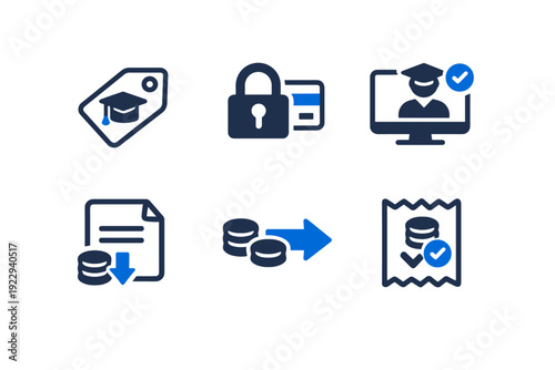 Vector minimal lock icon payment icons transaction arrow letters secure receipt no