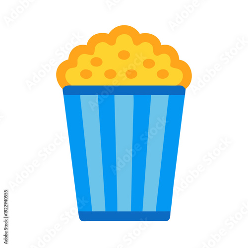 Stylized popcorn bucket filled with tasty popcorn snack ready for movie night