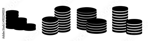 Stacked coins growing wealth savings investment finance flat design vector illustration