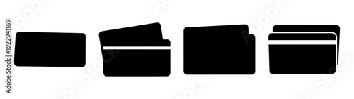 Set of credit cards in flat design vector illustration