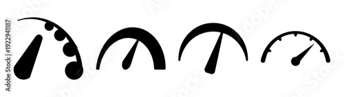 Credit Score Gauge Icons in Flat Design Vector Illustration