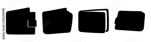 Set of Different Wallets and Card Holders in Flat Design vector illustration