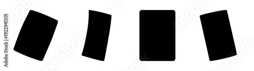 Four black credit cards standing in row flat design vector illustration scalable graphic